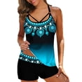 thumbnail image 2 of Vnanda Women Floral Blouson Printed T-Back Tankini Top with Shorts Two Pieces Swimsuit, 2 of 7