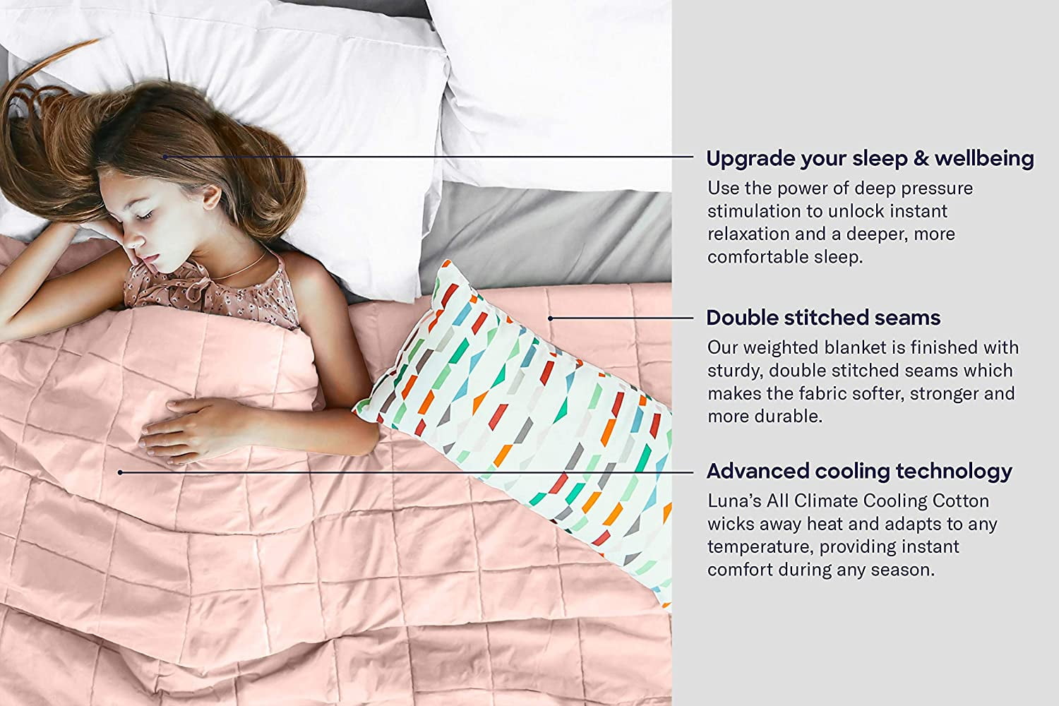 Luna Cotton Weighted Blanket for Kids Twin 41