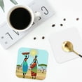 thumbnail image 5 of Kll Square Drink Coasters Set Of 4,Pu Leather Absorbent Coasters Set Decorative Coffee Cup Coasters Housewarming Gift For Home Decor-African Women In Mountain Landscape, 5 of 9