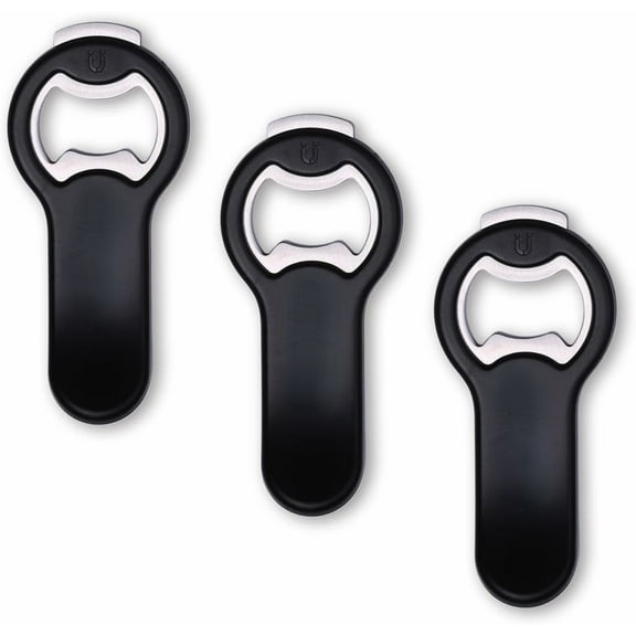 2 in 1 Magnetic Beer Bottle Opener for Fridge and RV with Cap Catcher - Pop Can Soda Can Opener, Stick to Refrigerator for Easy Storage with Magnet, Gift for Men Husband Father- 3 Pack