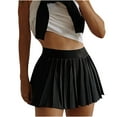thumbnail image 1 of DPTALR Jupe Plissée Unie pour Femmes Taille Haute Fine avec Fermeture Éclair, 1 of 9