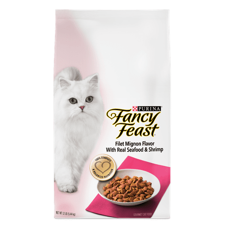 Shrimp Food - Purina Fancy Feast Filet Mignon Flavor With Real Seafood & Shrimp Dry Cat Food, 12 lb