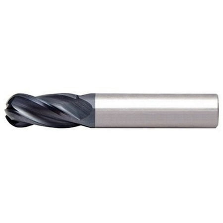 

Alfa Tools SCB60672AL 3/16X3/16 4 Flute Center Cutting Ball Single End AlTiN Carbide Mill Made In USA