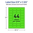 thumbnail image 6 of Avery Printable Rectangle Labels, Neon Green, 2/3" x 1-3/4", 880ct, 6 of 11