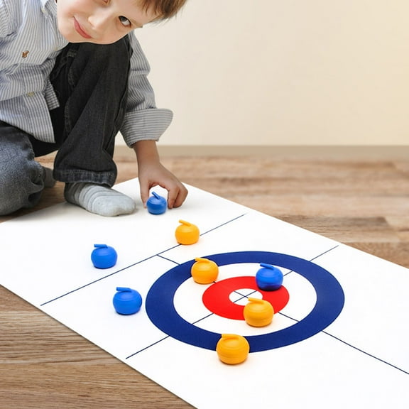 KALLORY Tabletop Curling Set for Indoor Games 134X28.5X0.5in 1 Set