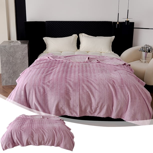 Striped Vintage Milk Velvet Blanket Winter Thickened Warm Blanket Nap Blanket Shawl Blanket Warm Blanket