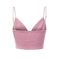 thumbnail image 4 of Made by Olivia Women's Textured Open Back Laced V-Neck Crop Top, 4 of 5