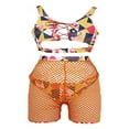 thumbnail image 2 of Women‘s Lace-up Printed Brazilian Fishnet Swimsuit, 2 of 5