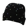 thumbnail image 4 of AWZXDE Beanie Hats For Women Colorful Beaded Knitted Cap Versatile Style Warm For Autumn And Winter Black, 4 of 4