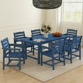 thumbnail image 5 of FOOWIN 7-Piece Patio Dining Set, HDPE All-Weather Outdoor Furniture with 6 Chairs and 1 Table, Blue, 5 of 9