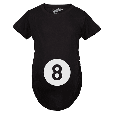 

Maternity Eight Ball Funny Baby Announcement Shirt Belly Bump Cute Pregnancy Tee (Black) - XL