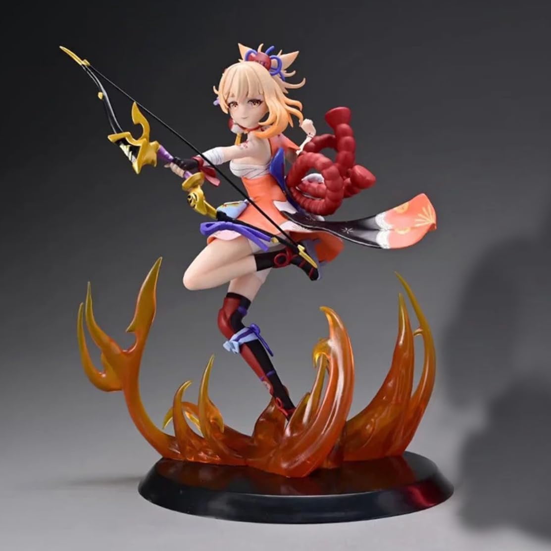 New Genshin Impact Yoimiya (combat Ver) Character Anime Model Statue Action Figures Desktop Ornament Popular Decorations Fan Souvenirs Creative Gift Collectable