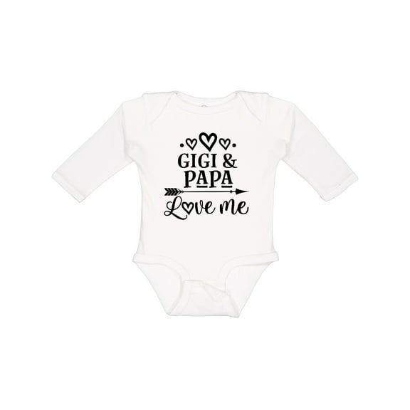 Inktastic Gigi and Papa Love Me Girls Long Sleeve Baby Bodysuit