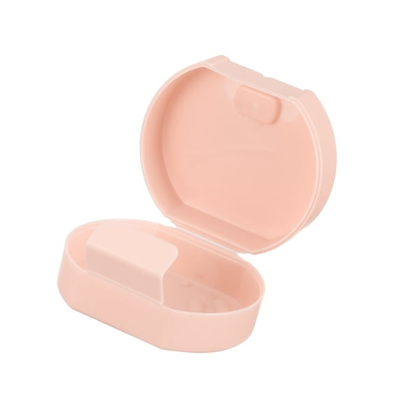Vocoste Portable Soap Dish Box Soap Bar Holder for Travel Camping with Cover Pink 3.27"x2.91"x1.5"