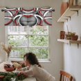 thumbnail image 3 of Kitchen Window Valances, Modern Gray Red Rod Pocket Valance Small Window Treatment for Bedroom, Abstract Geometric Curve Valances for Windows Tier Curtain,1 Panel, 54x18inch, 3 of 6