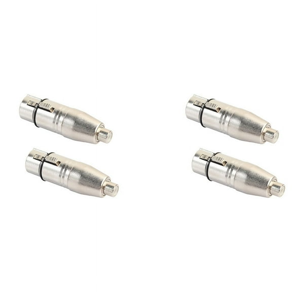 4Pcs XLR to Adapter, Female to XLR Female Adapter Jack Plug Adapter,4 * Female to XLR Female Adapter,Silver