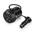 thumbnail image 1 of Adaptador de enchufe para encendedor de 2 cigarrillos con cargador de coche USB dual y pantalla LED de voltaje de batería, portavasos de cristal para iPhone XS Max iP, 1 of 5