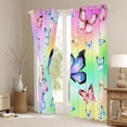 thumbnail image 3 of Homewish Colorful Butterflies Curtains Pack of 2 (42x84 Each) For Children Kids Teens,Dreamy Princess Curtains Blackout,Abstract Gradient Ombre Bedroom Curtains,Luxury Bedroom Decor, 3 of 6