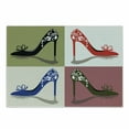 thumbnail image 1 of High Heels Cutting Board, Different Colored Oriental Floral Ornamental High Heel Shoes in Squares Woman, Decorative Tempered Glass Cutting and Serving Board, in 3 Sizes, by Ambesonne, 1 of 2