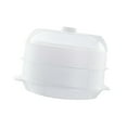 thumbnail image 4 of Vaporera redonda para microondas, utensilios de cocina, olla de cocina, tapa transparente, plato, contenedor de comida para pescado, verduras caseras, , doble perfecl Vaporizador de microondas, 4 of 8