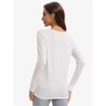 thumbnail image 2 of Womens Long Sleeve Tops Casual Basics Fall Shirts Solid Crewneck T-Shirt, 2 of 6