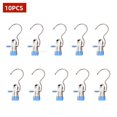 thumbnail image 1 of Pinzas para ropa de acero inoxidable, 10/5 piezas, clavijas para ropa de lavandería con gancho, organizador de ropa para armario, colgador de pantalones, Clips portátiles para ropa, 1 of 5