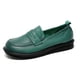 thumbnail image 2 of Zapatos de moda 2022 para mujer, estilo inglés, mocasines de oficina para mujer, zapatos casuales suaves de cuero genuino sólido simple, zapatos planos para mujer verdes, 2 of 5