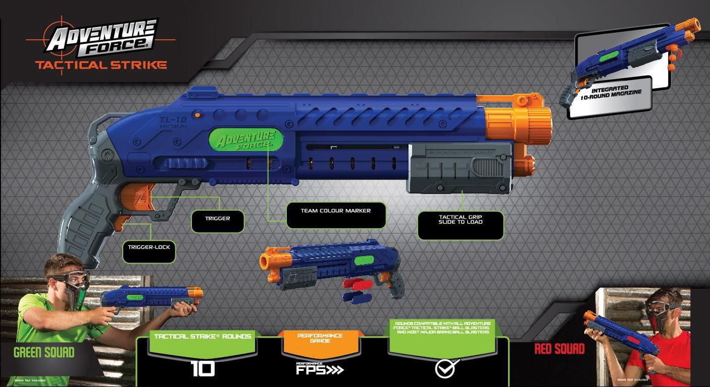 Adventure Force Tactical Strike Liberator Blaster à bille action pompe à ressort