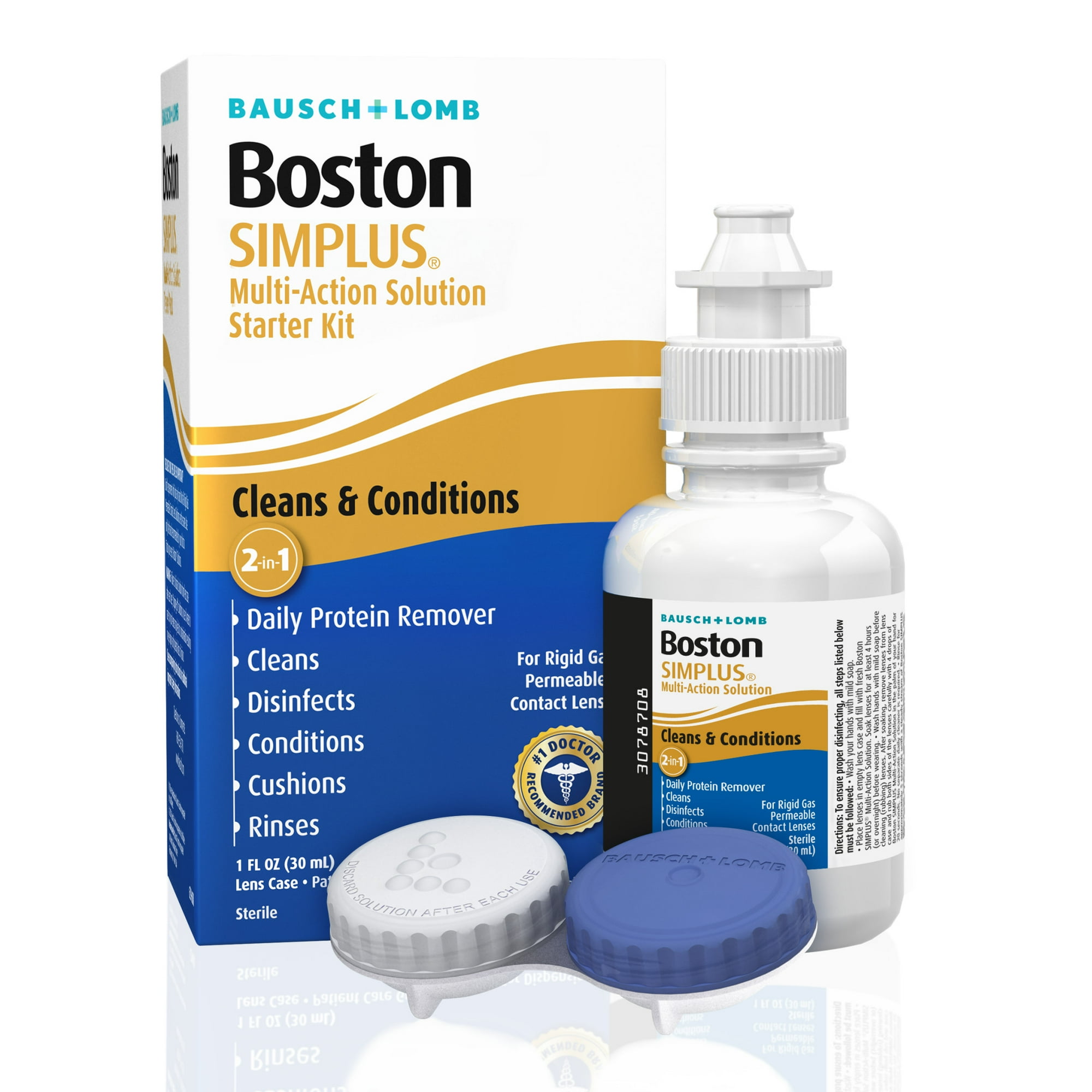 Boston SIMPLUS Multi-Action Solution Travel Kit and Lens Case - from Bausch + Lomb, 1 fl oz (30 mL), Contact Lens Case Included