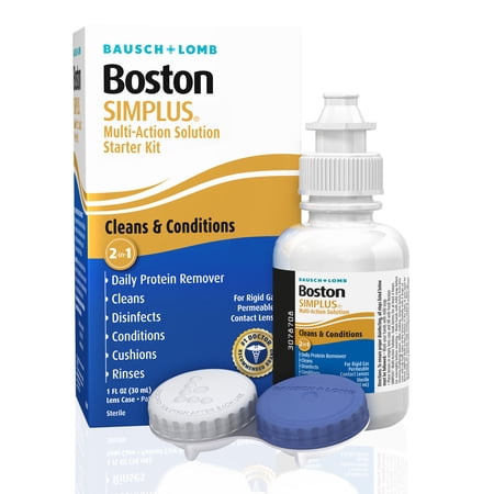 Boston SIMPLUS Multi-Action Solution Travel Kit and Lens Case - from Bausch + Lomb, 1 fl oz (30 mL), Contact Lens Case Included