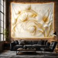 thumbnail image 6 of 3D White Floral Relief Set Against Cream Background, Serene Minimalist for Botanical Lovers, Sculptured Wall Art, Housewarming Gift, Tapestry Wall Hanging for Living Room and Bedroom, 6 of 7
