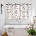 thumbnail image 3 of Gray Botanical Kitchen Curtains Short 54 Inch Length, Farmhouse Spring Summer Floral Leaves Grommet Top Bedroom Living Room Curtains, Light Filtering Cafe Curtain Drapes 2 Panels Set 84''x54'', 3 of 9