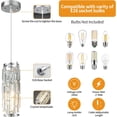 thumbnail image 2 of ZXNYH 3 Light Chrome Pendant Lighting Modern Pendant Light, Mini Crystal Chandeliers,Adjustable Pendant Light Fixture for Kitchen Island Dinning Room Bedroom (Chrome 3-Light), 2 of 8