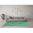 thumbnail image 3 of Ahgly Company Indoor Square Southwestern Turquoise Blue Country Area Rugs, 5' Square, 3 of 4