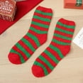 thumbnail image 2 of Rohuuque Winter Fuzzy Socks for Women Striped Fleeced Christmas Socks Thermal Plush Lining Non-Slip Indoor Comfort Mid-Crew Socks Green, 2 of 3