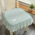 thumbnail image 2 of Cotton Fabric Cushion 19x18in All-Season Thin Seat Pad Washable Dining Stool Mat Home Kitchen Breathable Support, 2 of 7