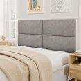 thumbnail image 6 of Yojoker Upholstered Wall Mounted Headboard, 3D Soundproof Wall Panels Peel and Stick Floating Twin Headboard, Boho Dorm Tufted Bed Headboard in Gray (4 Panels, 10" x 24"), 6 of 6