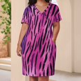 thumbnail image 4 of Pink Purple Animal Print Loose Pocket Dress Dresses Summer Summer Dresses for Women, 4 of 9