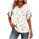 thumbnail image 3 of TaTaai Women's Printed V-Neck Top Short Sleeve Ruffle Trim Loose Fit Casual Summer Chic Blouse T-Shirt Daily Work Party Weekend Gift, 3 of 7