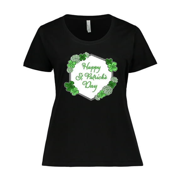 Inktastic Happy St. Patrick's Day Clovers Women's Plus Size T-Shirt