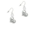 thumbnail image 2 of Delight Jewelry Silvertone Large ''Godmother'' Heart with Clear Crystal Silvertone Leaf French Earrings, 2 of 5