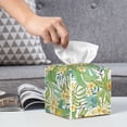 thumbnail image 4 of Tissue Box Cover, Yellow Cute Parrot Plant Flower Leather Tissue Box Holder - Tissue Case Facial Paper Organizer for Bathroom, Vanity Countertop, Tabletop, Car, Night Stands, 4 of 7
