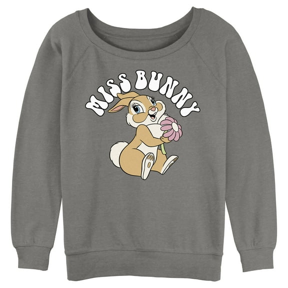 Junior's Bambi Miss Bunny Sweatshirt Gray Heather Medium