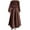 Brown, variant on Womens Dresses Solid Color Long Sleeve Homecoming Dresses Round Neck Tiered Flowy Maxi Dresses Fashion Elegant Flower Wedding Guest Dress Prom Formal Dress
