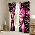 thumbnail image 3 of Castle Fairy Girls Pink Ribbon Bow Knot Blackout Curtains Set of 2 (52x84 Each),Old Fashion Dreamy Princess Window Curtains,Animal Cheetah Print Curtains and Drapes,Ultra Soft Home Decor, 3 of 6