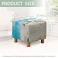 thumbnail image 3 of SCRAWLGOD Starfish Seashell Beach Print Square Footrest Stool Covers Stretch Ottoman Cover Washable Stretch Pouffe Cover Anti-Slip Foot Stool Slipcovers with Elastic Bottom, 3 of 7