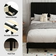thumbnail image 3 of 4 EVER WINNER Twin Size Bed Frame, Upholstered Platform Bed Frame with Headboard, Black Twin Bed Frame, No Box Spring Needed, Black, 3 of 7