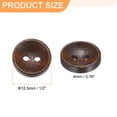 thumbnail image 2 of Botón de costura de madera Uxcell de 30 piezas 20L 1/2" (12.5 mm) botones redondos de repuesto para ropa manualidades decoración, marrón medio, 2 of 7
