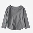 thumbnail image 3 of DJDLJWCJ Kids Boys Cotton Long Sleeve Tee Crewneck Loose Fit Basic Tees Tops Stretch Soft Comfortable Shirts Gray Size 18 Months, 3 of 9