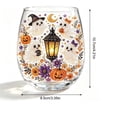 thumbnail image 3 of Miwamany Halloween 2D Ghost Wine Glass, Stemless Clear Tumbler with Witch Pumpkin Sticker, Spooky Fall Themed Cup for Cocktail Party Home Decor, 3 of 8